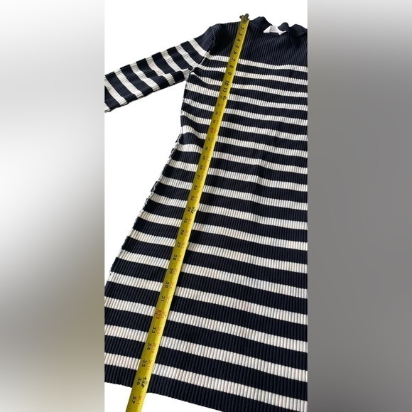 EVERLANE The Breton Ribbed Cotton Sweater Navy White Stripe Knit Dress‎ Large - Picture 7 of 7